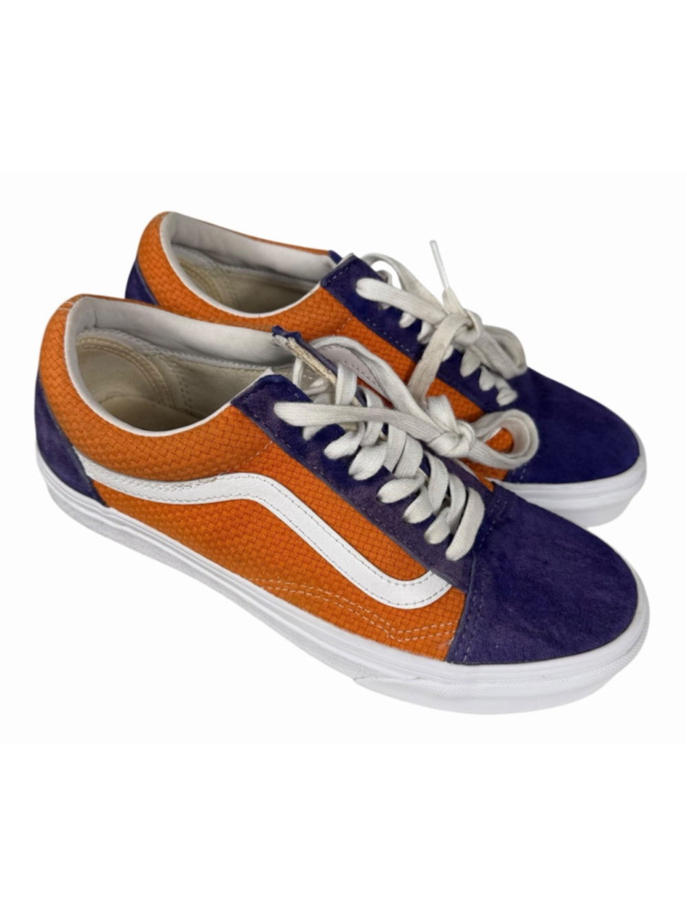 Vans Old Skool Low Purple Orange Sneakers Casual Skater Comfort Women's Size 8.5